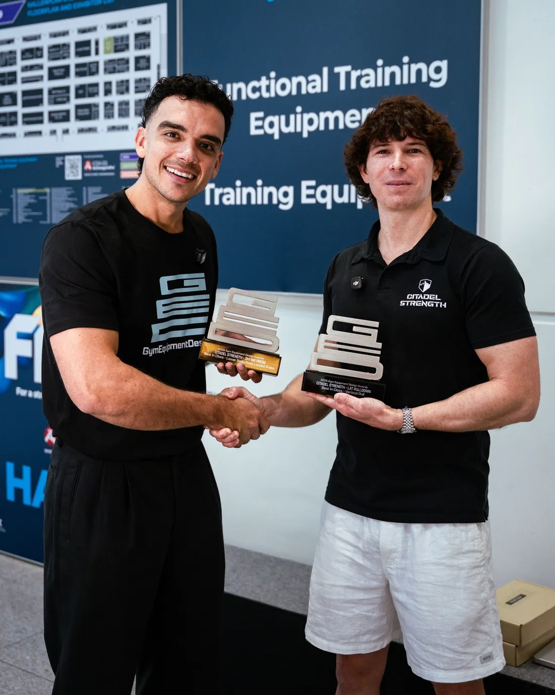 Ben Norris of Citadel Strength at the 2026 Gym Equipment Design Awards in Cologne, from a post shared by @gymequipmentdesign.