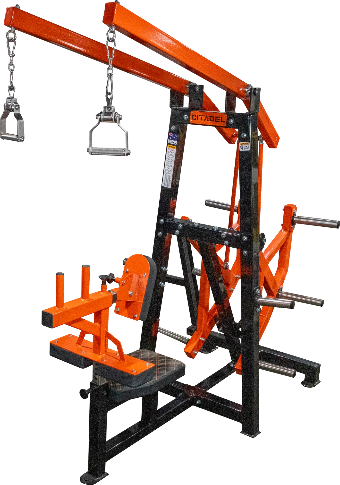 Citadel Lat Pulldown in Black and Citadel Orange