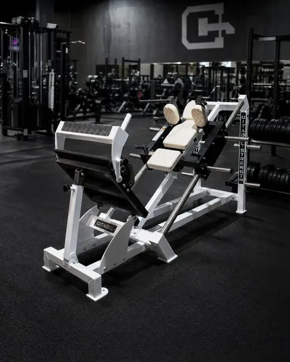 Citadel Strength 3n1 Hack Squat in gloss white on a dark gym floor.